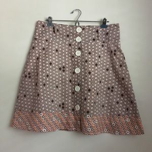 Rue 21 A line Skirt Orange and Brown Size Large